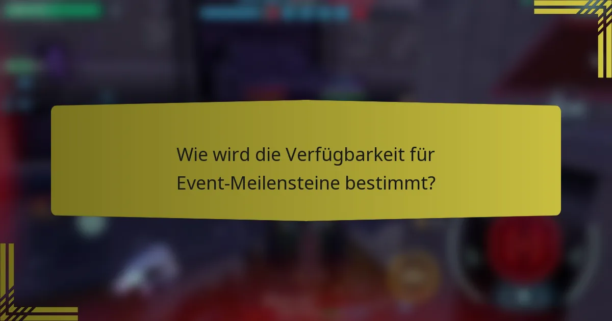 Wie wird die Verfügbarkeit für Event-Meilensteine bestimmt?